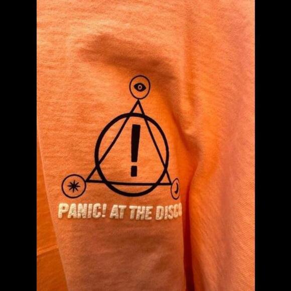 Panic! At The Disco High Hopes Tour Crop Spirit Jersey Sweatshirt Peach  size S - Picture 2 of 6